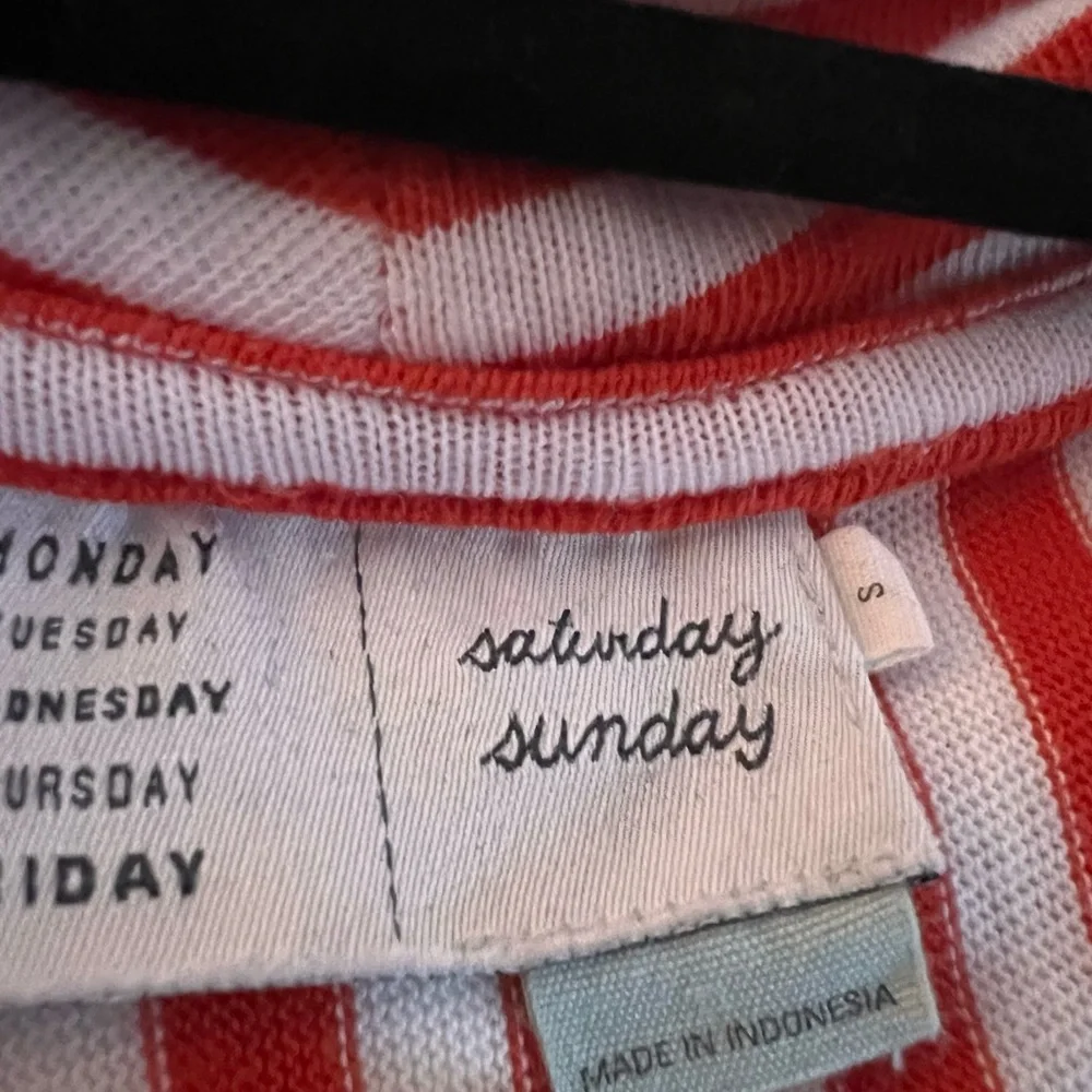 Anthropologie Saturday Sunday Orange/White Striped Dress, Size Small - Picture 4 of 7
